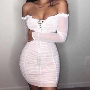 White mesh dress